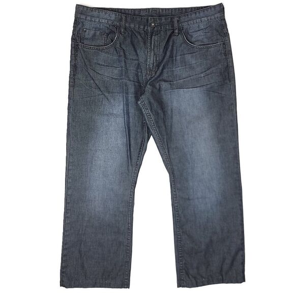 Buffalo David Bitton Six Basic Slim Straight Mens 38x27 Blue Grunge 11" Rise - Picture 1 of 8